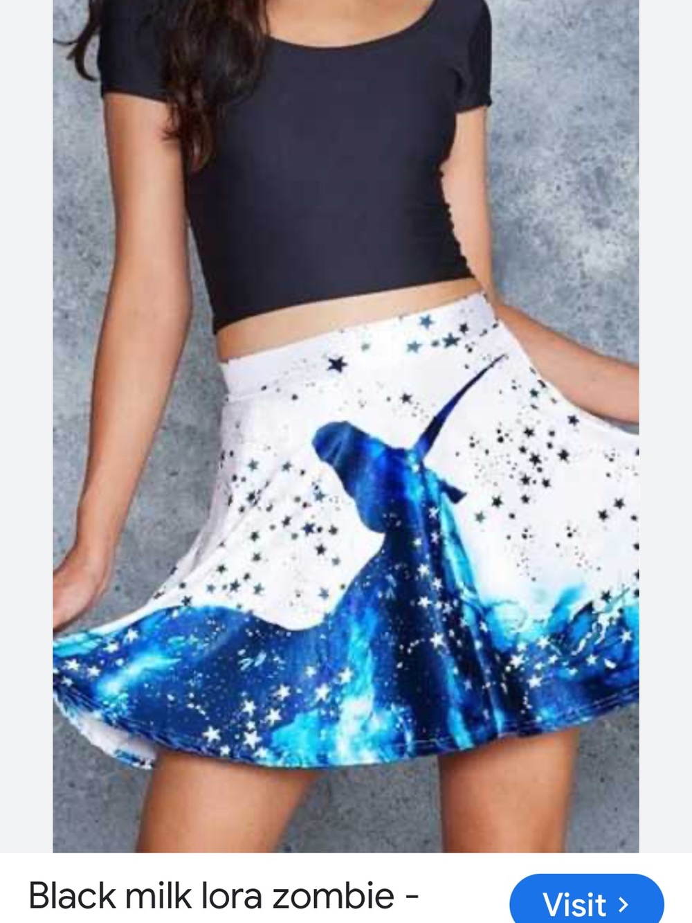 Blackmilk Lora Zombie Cosmic Unicorn Galaxy Skater Skirt